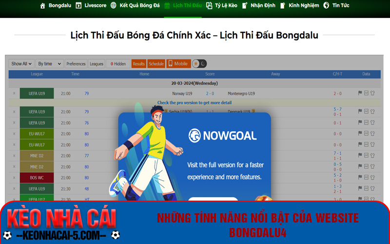Bongdalu4 - Bong Da Lu 4 Cập Nhập Tỷ Số, Kết Quả Bóng Đá 2 Những tính năng nổi bật của website Bongdalu4