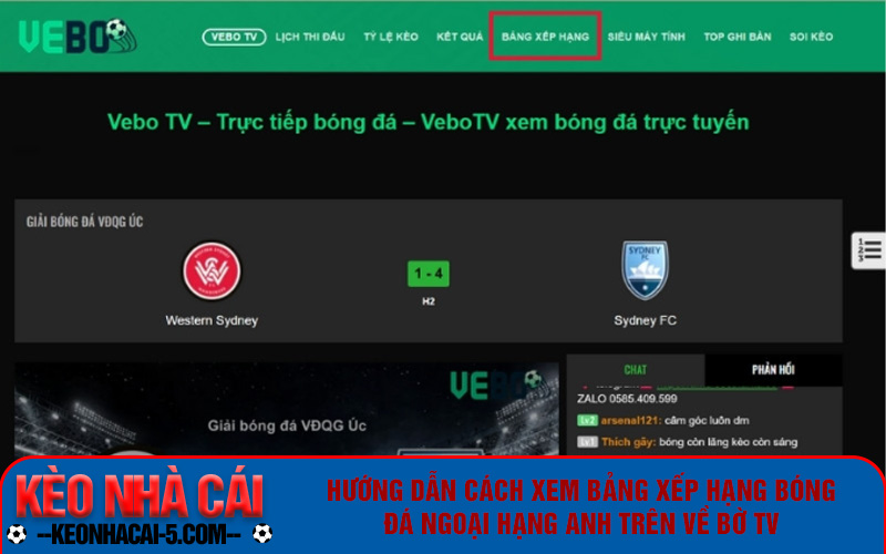 Về Bờ Tv - Website Xem Bảng Xếp Hạng Bóng Đá Uy Tín Nhanh Nhất Hiện Nay 2 Hướng dẫn cách xem bảng xếp hạng bóng đá Ngoại hạng Anh trên Về Bờ TV
