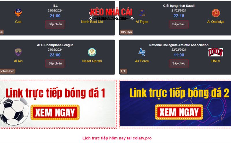Colatv.Info - Colatv, Trải Nghiệm Xem Bóng Đá Trực Tiếp Khác Biệt 3 Theo dõi các chất đấu đẳng cấp tại colatv